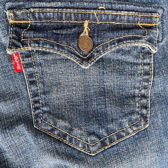 Levis 542 Flare Jeans Womens 18W/XL Blue Denim High Rise Flap Pockets - Picture 5 of 8